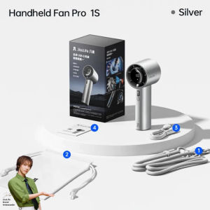 JISULIFE Handheld Fan Pro 1S (2026) Upgraded | 5000 mAh | 100 Level Speed Adjustable | Metal Body | LED Display | Portable Fan | 18W Fast Charge
