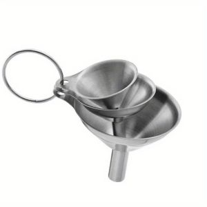 3Pcs/set Metal Stainless Steel Funnel Large Small Food Grade Funnels for Kitchen Use Oil Vinegar Transferring serph