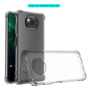 Military Protection Air Cushion Transparent Casing Protective Soft Case for Xiaomi Poco X3 NFC Poco X3 Pro Poco F3 Redmi Note 10 Pro 4G