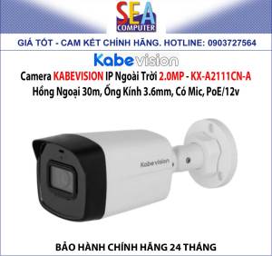 Camera KABEVISION IP Ngoài Trời 2.0MP - Hồng Ngoại 30m Ống Kính 3.6mm Có Mic PoE/12v - KX-A2111CN-A