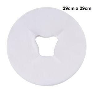 100pcs/bag Massage Bed Face Cover Beauty Salon Face Pad Bed Table Face Hole Cover Spa Massage Disposable Breathing Sheet White Disposal Bed Sheet按摩床一次性洞巾
