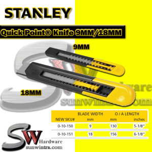 STANLEY 9MM/18MM Quick Point Knife 0-10-150 / 0-10-151