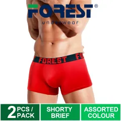 2 Pcs) Byford Men Shorty Brief Cotton Spandex Men Underwear Assorted –  Forest Clothing