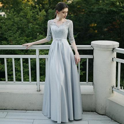 Buy Women Lace Dress, Long Bridesmaid Formal Dress, Maxi Wedding Party Dress,  Blush, Large at Amazon.in