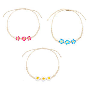 Vibranting Soft Clay Flower Necklace Hand Braided Designs Portable for Casual Outfits and Parties Supplies