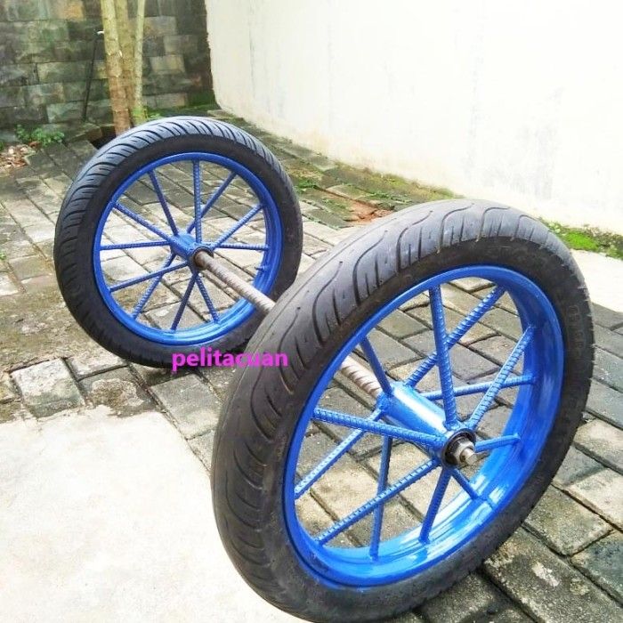 RODA GEROBAK MODEL BEHEL RING 17 PAKAI AS BAN GROBAK BECAK SIAP PASANG