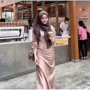 Darla Dress Bridesmaid Pesta Kondangan Baju Lebaran Satin Velvet Seragam Nikahan Polos