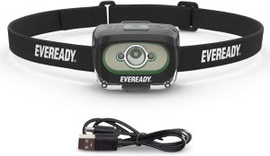 Đèn pha sạc 300 Lumen Chống nước IPX4 Thấu kính chống vỡ Eveready LED Light Rechargeable Headlight 300 Lumen IPX4