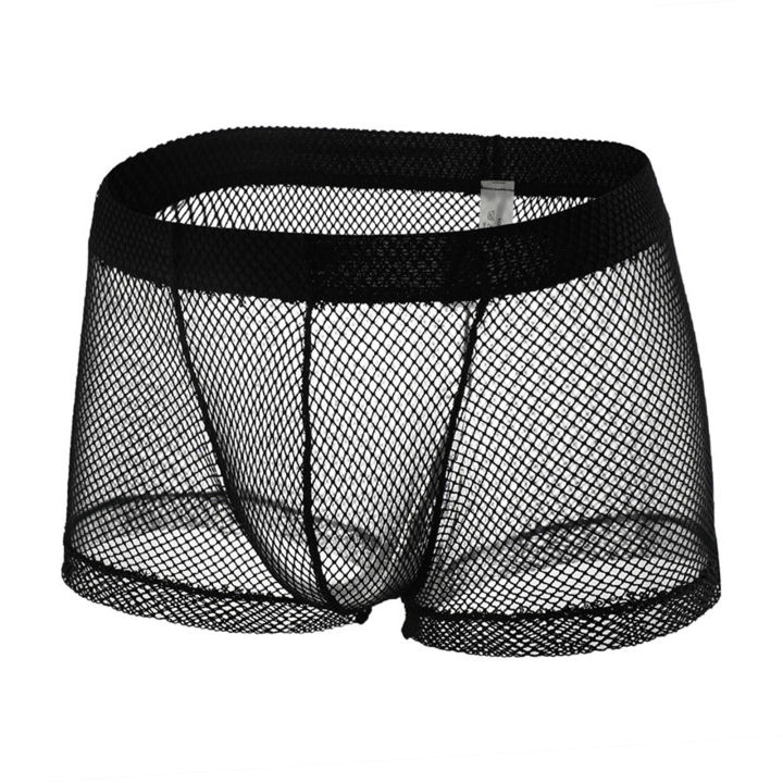 Men Boxer Underwear Mesh Breathable Comfortable Underpants Men
