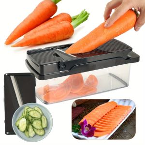 UNQIN with Drain Basket Multi-functional Vegetable Chopper Labor-saving Household Vegetable Cutter Professional Efficient Vegetable Slicer Meal Preparation