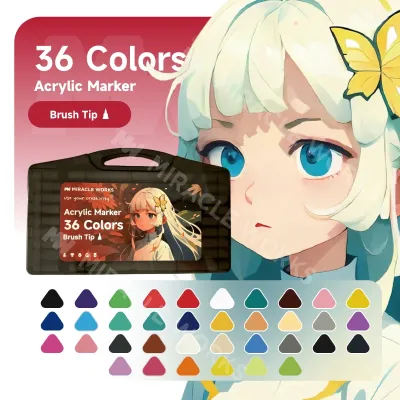 MW 24/36/48/60/80 Colors Brush Tip Acrylic Markers Paint Pens Touch Markers Highlighter Pen Painting