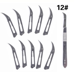 10Pcs Piglets Carbon Steel Surgical Scalpel Blades with Handle Cutting Tool farm livestock accessories