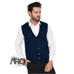 ARQ Jas Blazer Kasual Jas Pria Formal Kancing Satu Slim Fit Navy List Putih