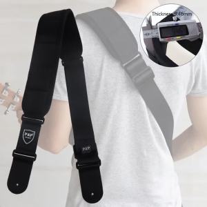 Adjustable Guitar Strap Genuine Leather End Widened Foam Shoulder Pad for Acoustic Electric Guitar Bass2026