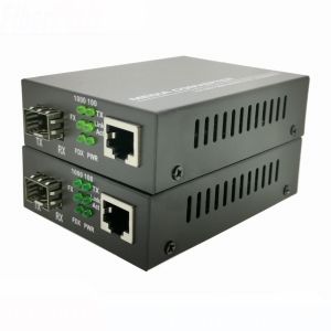 1 Set Gigabit Fiber Optical Media Converter 1 Port SFP to 1 RJ45 Gigabit Optical Fiber Ethernet 10/100/1000M