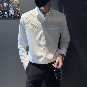 Áo so mi nam dài tay phối họa tiết đẹp đang chéo chất lụa mago cao cấp mẫu mới chuẩn shop giá rẻ