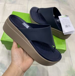 Giày dép crocs - dép xỏ ngón nhựa crocs blooklyn Flip đế xuồng 4.5 cm cho nữ chống thấm nước chống trơn trượt chống hôi chân hàng nhà máy xuất xịn đầy đủ hộp hoặc túi crocs