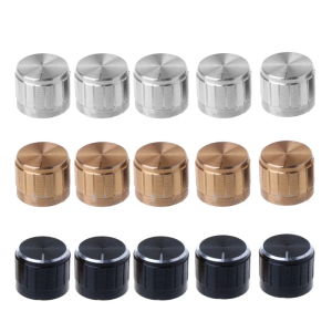 5 Pcs Potentiometer Rotary Switch Volume Control Knobs 6mm/0.24 Shaft Hole Aluminum Knob Replacement Part
