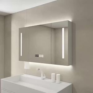 （SG stock）Smart LED bathroom mirror cabinet Large-capacity storage cabinet