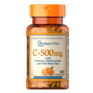 [PURITANS SALE] Vitamin C Puritans Pride 500mg 100 Tablets with Bioflavonoids & Rose Hips Immune Support
