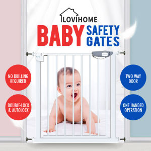 SG Adjustable Auto-Lock Baby Safety Gate Extension Bedroom Door Fence Frame Barrier for Pet Kids HDB Home Child Children Dog Infant Protector Stair Lock Retractable Tall Accessories Singapore