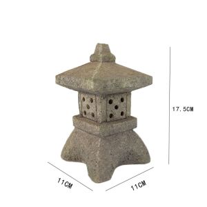 ESFDGL Creative Solar LED Pagoda Lantern Resin Crafts Solar Stone Tower Light Zen Ornaments Exquisite Statue Light Garden
