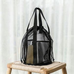 Warm.home-MY Portable Mesh Storage Bag Drawstring Laundry Organizer Travel Toiletry Pouch Foldable Tahan Lama Rumah Tangga