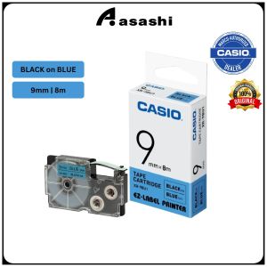 Casio XR-9 9mm EZ-label Tape Cartridge Tape 8 Meter XR-9X1 / XR-9WE1 / XR-9YW1 / XR-9RD1 / XR-9BU1 / XR-9GN1 / XR-9GD1 Genuine