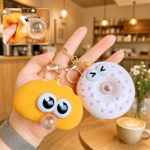 HOTOTO Stress Relief Bubble Squeeze Keychain Sensory Play Dessert Shape Dessert Bubble Sensory Toy Cute Bubble Blowing Food Fidget Toy Kids Adults