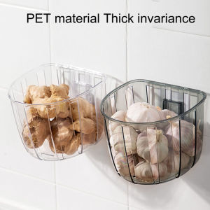 Transparent Food Storage Dispensers Kitchen Onion Ginger and Garlic Storage Basket Bathroom Hanging Basket Wall Mounted Hollow Storage Basket