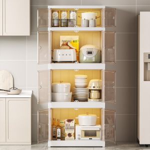 Tủ để đồ 4 tầng cao cấp (có thể gấp ngọn ) sang trọng tiện lợi nhựa ABS chắc chắn có bánh xe đẩy.