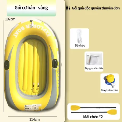 Thuyền hơi thuyền phao xuồng bơm câu cá INTIME 3-4 người lớn dày rộng cao cấp chắc chắn