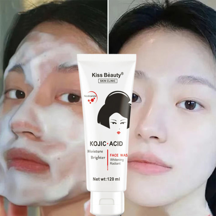Kojic Acid Facial Wash Sabun Cuci Muka Asam Kojic 120g Deep Cleansing Oil Control Anti-Ance Deep Cleansing Oil Control Anti-Ance Pembersih Wajah Mencerahkan Melembabkan Menutrisi Kulit Anti Acne Freckle Remover Facial Wash Pembersih Pemutih Kulit Wajah