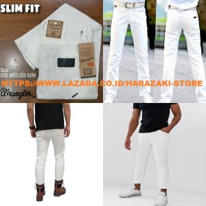 Celana Jeans Pensil Panjang Pria Wanita Warna Putih Model Slim fit Premium / Celana Jeans Melar