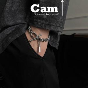 Vòng Tay Lắc Tay Nam Cuban Cao Cấp Vòng Tay Nam Nữ OT Streetwear Hiphop Màu Bạc Bản To Khóa Cài - Thép Titan Không Gỉ Camcamvintage