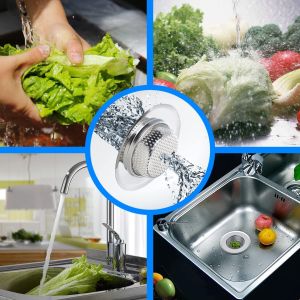 Abenkle Stainless Steel Sink Strainer Polished Drain Sink Filter - Precise Filtration - Used In Kitchen Bathroom Sewer
