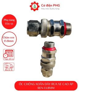 Khớp xoay chống xoắn dây xịt rửa xe dây phun thuốc ren 14mm chất liệu đồng
