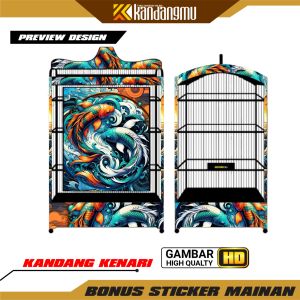 Jual sticker sangkar kenari dan murai Harga Terbaik & Termurah terupdate motif logo bola ikan koisayap srigala naga singa kartun 3d