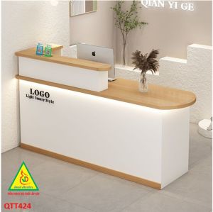 QUẦY LỄ TÂN QUẦY TIẾP TÂN QUẦY TÍNH TIỀN QUẦY THU NGÂN QTT424 ( BÀN KHÔNG ĐÈN)- Nội thất lắp ráp Viễn Đông Adv