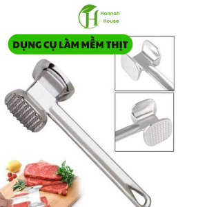 Búa đập thịt dụng cụ làm mềm thịt đập gừng tỏi búa làm mềm thịt 2 đầu chất liệu nhôm size 19cm chày đập thịt