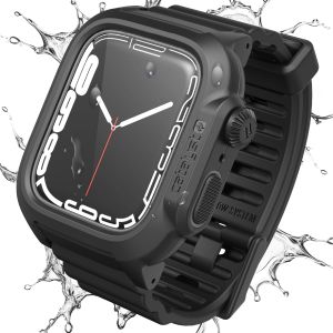Catalyst Waterproof Case for Watch Series 9/8/7 45mm Case with Silicone Band Waterproof up to 330ft Shockproof Against Shocks & Drops up to 6.6ft Microfiber Cloth Included
