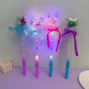 LED Fairy Wand Princess Stick Queen Costume for Toddler Girls Outdoor Summer Play Holiday Party FleaMarket Supply 10PCS