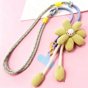 MUSASI Ins Flower Mobile Phone Lanyard Handmade Universal Mobile Phone Crossbody Strap Multi-functional Anti-drop Outdoor Bag Strap Rope Women