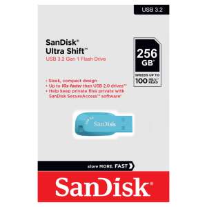 SANDISK FlashDrive Ultra SHIFT 256GB (USB3.2 Gen1) แฟลชไดร์ฟ ของแท้ ประกัน Synnex USB for คอมฯ PC Notebook (SDCZ410)