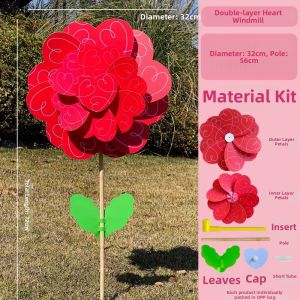 WENKEN 1pc/2pcs Multistyles Rotating Wind Spinner Windmill Colorful Cherry Blossom Large Turntable Windmill High Quality PVC Outdoor Party Garden Yard Windmill Outdoor Party Picnic Decor
