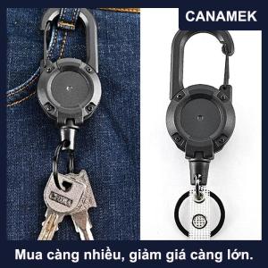 【CANAMEK】 Anti-theft Metal Easy-to-pull Buckle Rope Elastic Keychain Retractable Key Ring Anti Lost Ski Pass ID Card
