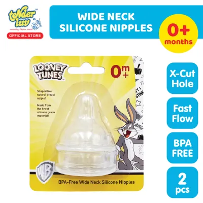 Looney Tunes 2 pcs Wide Neck Silicone Nipples