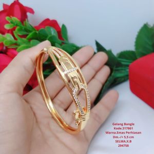 Gelang Tangan Bangle Wanita Titanium Xuping Perhiasan Aksesoris Fashion Lapis Emas Anti Karat R8-6C