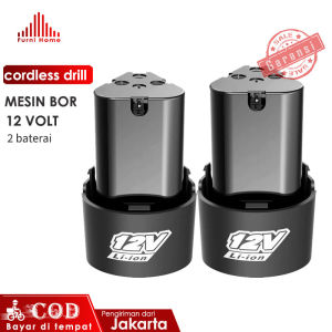 Mesin Bor Baterai 12V bor listrik baterai charger bor Bor Portable 2 baterai Bor Cas Mesin Bor Bor tanpa kabel Tools Cordless Drill Set Multifungsi isi ulang Mesin Bor Baterai 12V Cordless Drill Battery