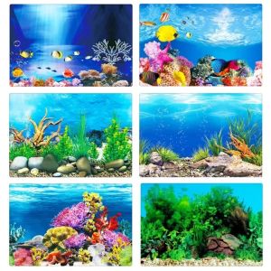 PVC Double Side Aquarium Background Poster Decoration Fish Tank Wallpaper Lanscaping Decorative Background Poster 30/40/50cm(Height)